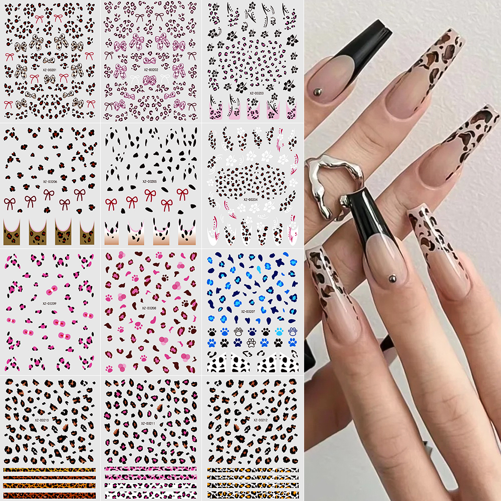 12 Sheets Leopard Print Nail A - đánh giá và giá Nail Art Leopard