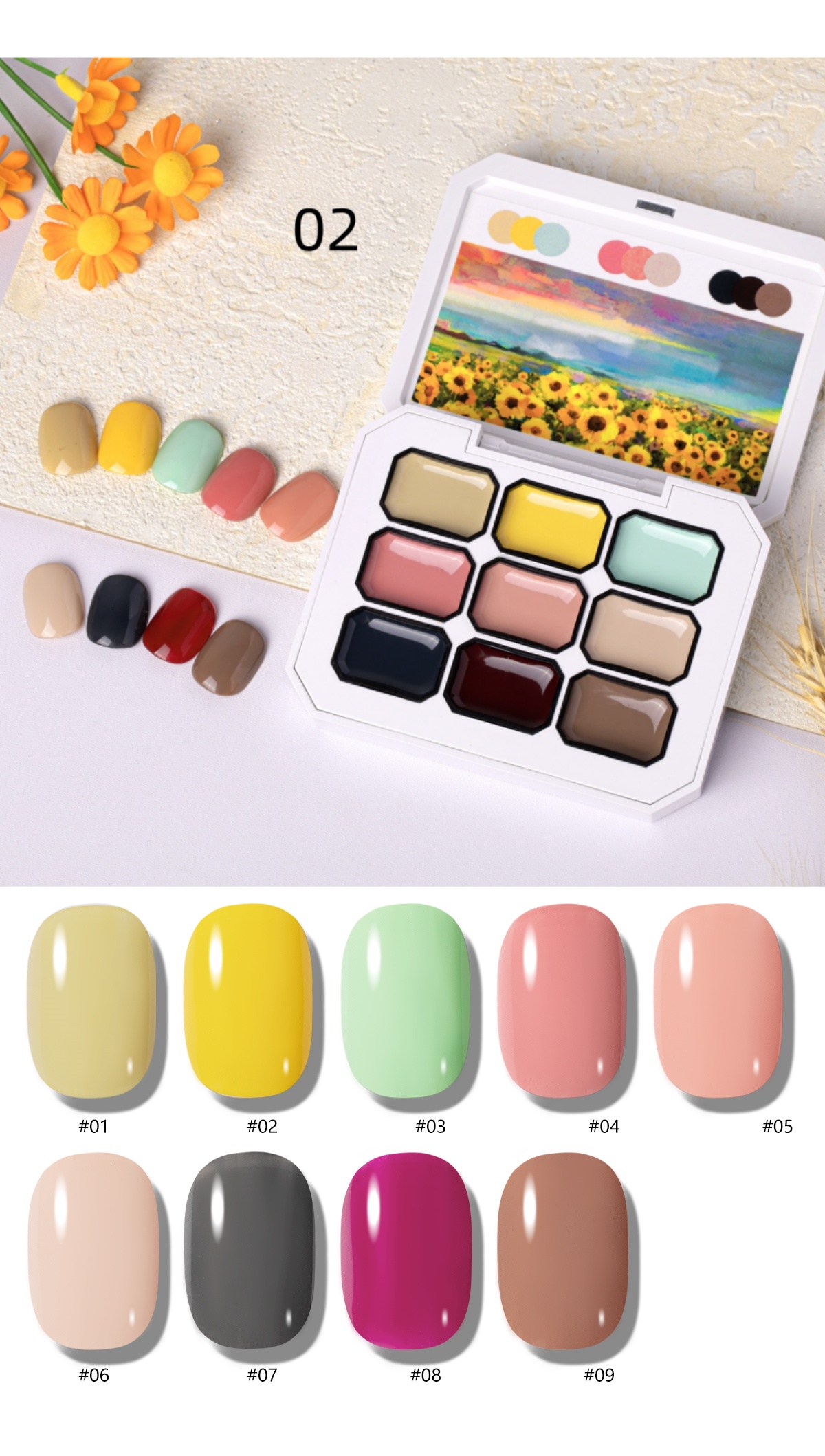 1pc  9-grid color painting gel - đánh giá và giá Nail Art Halal