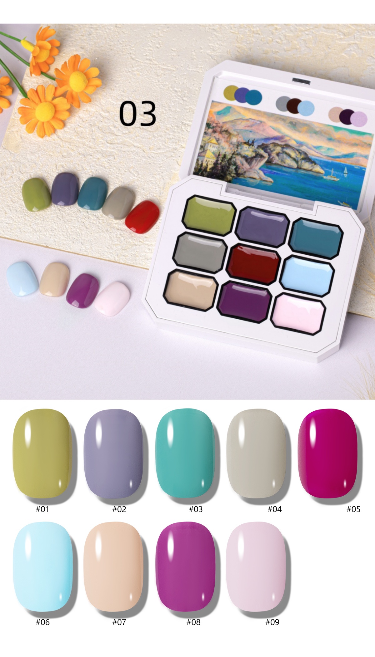 1pc  9-grid color painting gel - đánh giá và giá Nail Art Halal