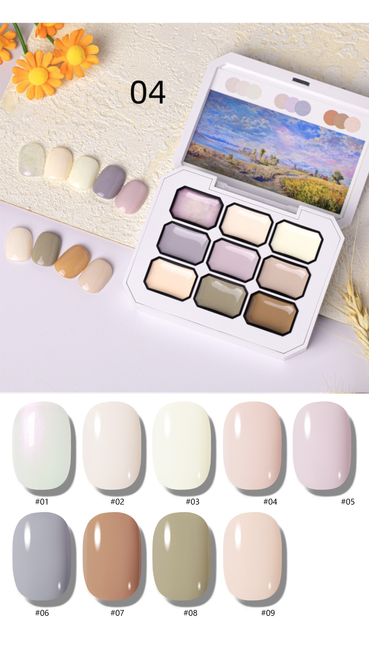 1pc  9-grid color painting gel - đánh giá và giá Nail Art Halal