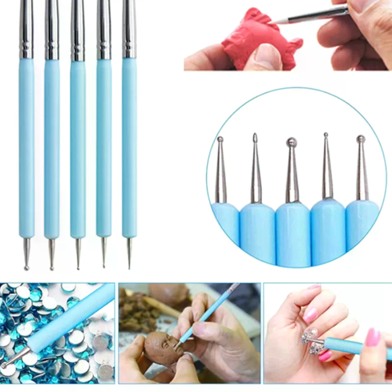 5Pcs/set Silicone Clay Sculpti - đánh giá và giá Nail Art Kaki